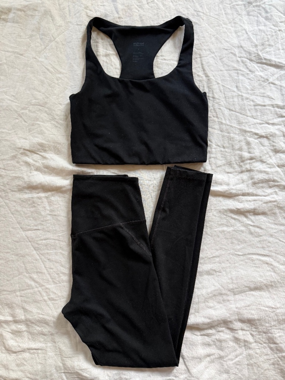 Girlfriend Collective Set Paloma Bra & Compressive High-Rise Leggings Black S - Picture 1 of 5